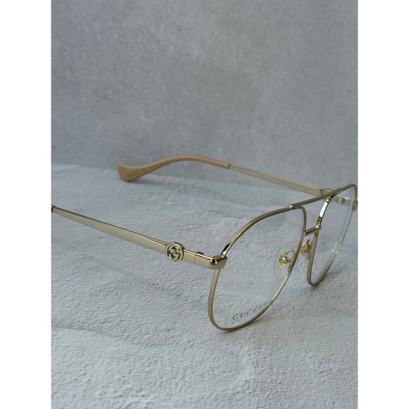 NEW Gucci GG1091O Aviator Gold Metal Eyeglasses Frames main image 8